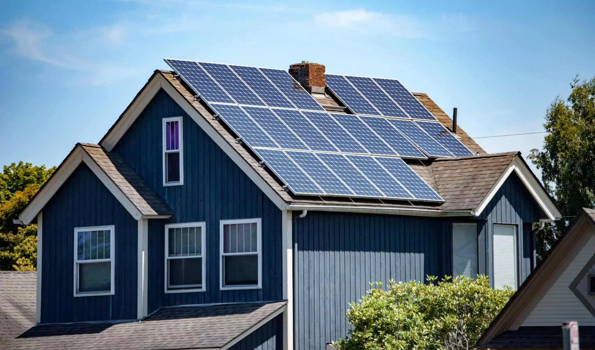 House with solar panels